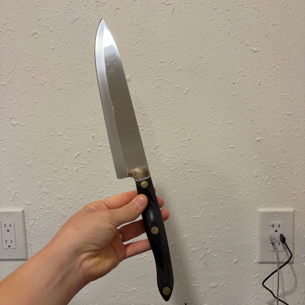 Cutco Stainless Blade Chef Knife with Black Handle